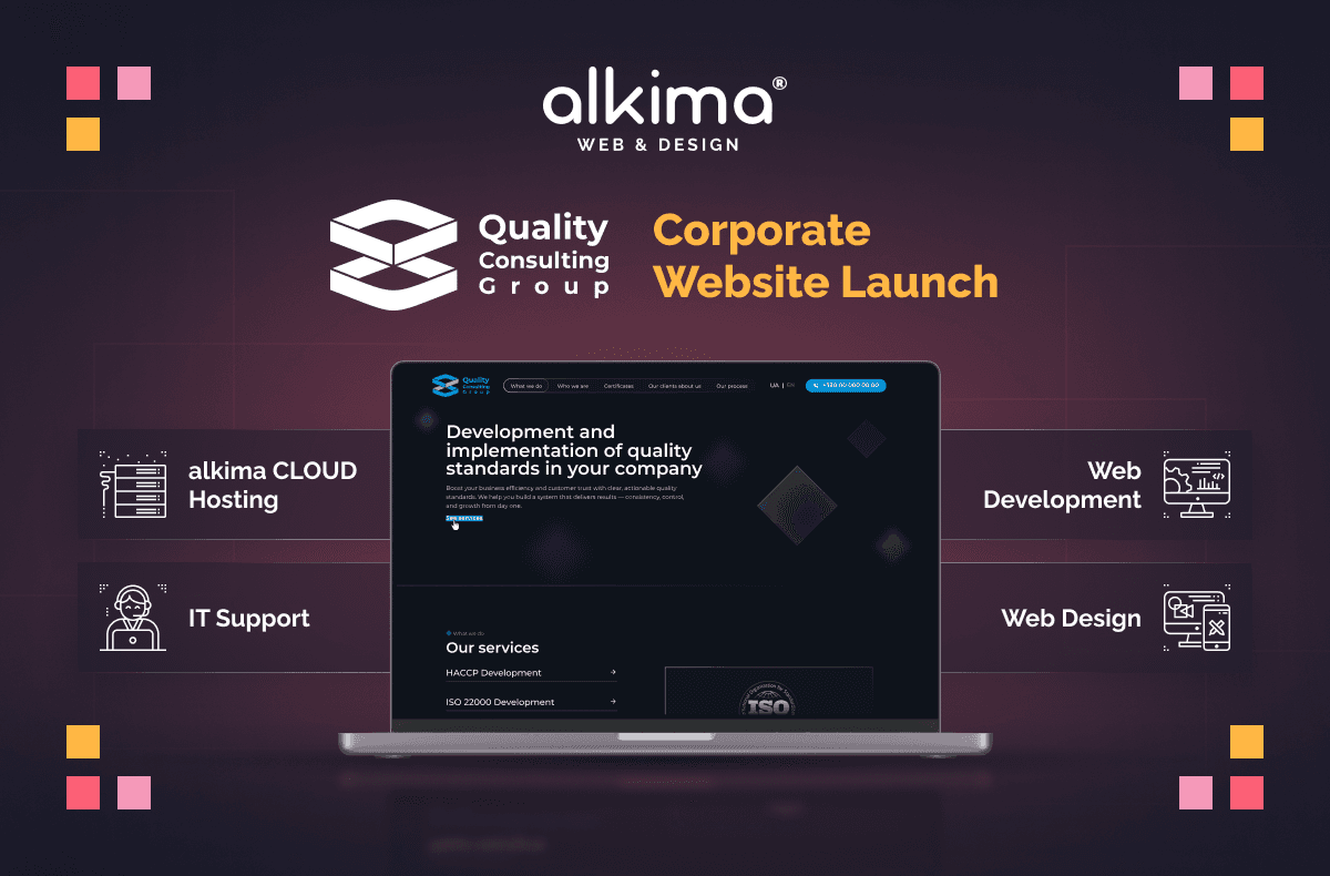 Landingpage für Quality Consulting Group als Basis der künftigen Corporate-Website