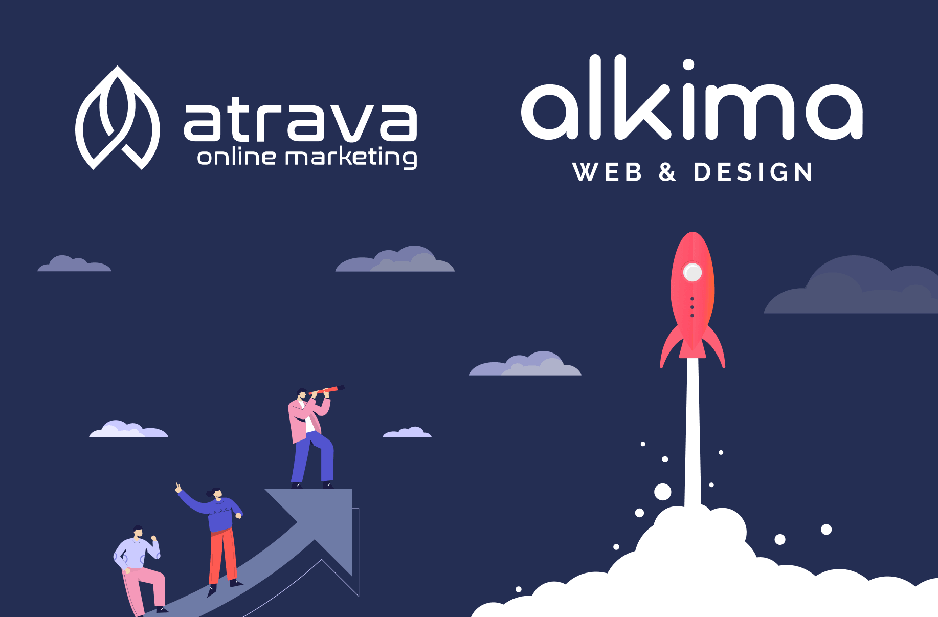 alkima WEB & DESIGN und atrava UG Partnerschaft logos